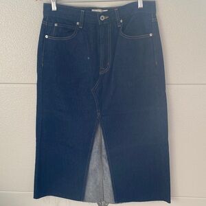 SLVRLAKE Dark Blue A-Line Denim Skirt
